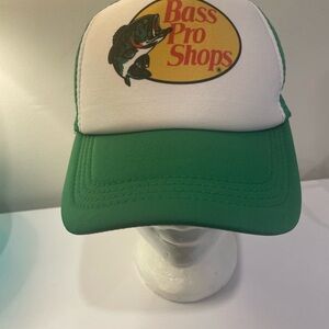 Bass Pro Shops Green and White Logo Trucker Hat